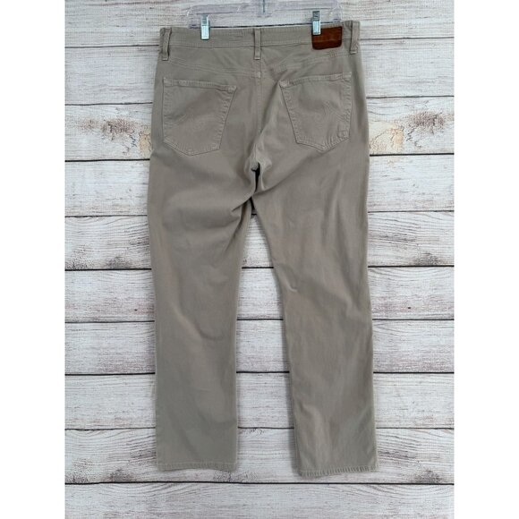 AG Adriano Goldschmied The Graduate Tailored Leg 5 Pocket Pants Mens 36x32 Khaki - Picture 2 of 14